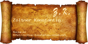 Zoltner Konstantin névjegykártya